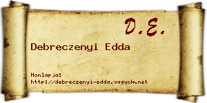 Debreczenyi Edda névjegykártya